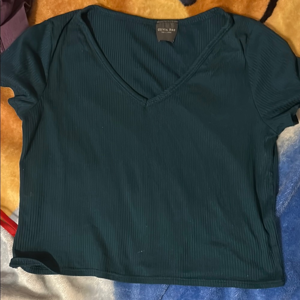 Olivia Rae Deep Teal Short Sleeve Top